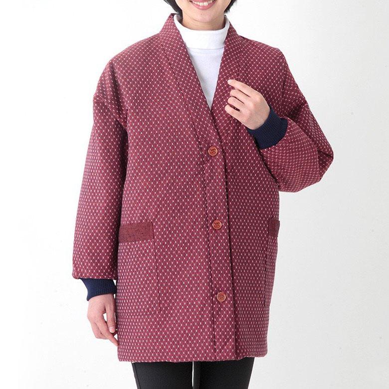 久留米織あられ柄ホームジャケット 秋冬（シニアファッション 70代 80