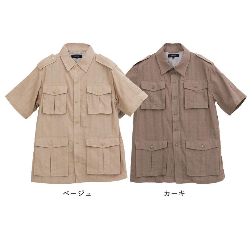 麻混半袖サファリジャケット シニアファッション 70代 80代 60代 麻混半袖サファリジャケット シニアファッション 70代 80代 60代