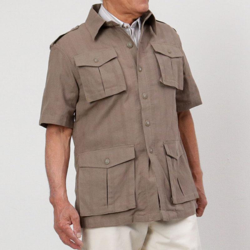 麻混半袖サファリジャケット シニアファッション 70代 80代 60代 男性 メンズ おじいちゃん服 春夏 父の日 プレゼント Csk Mo1 C Tcマート シニア服 シルバーカー 通販 Yahoo ショッピング