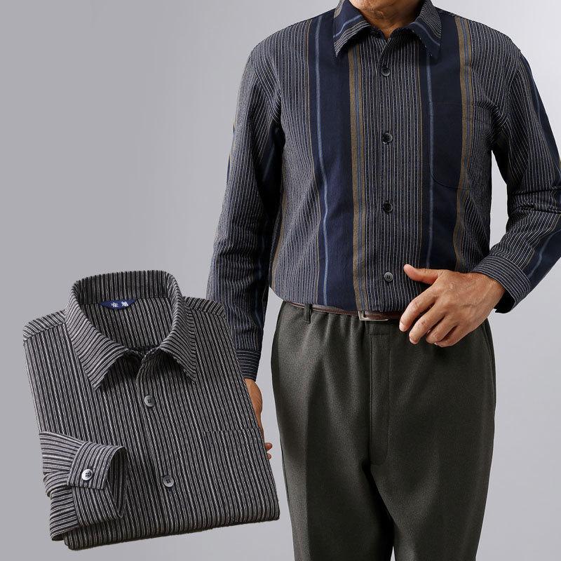 シニア服 80代 70代 60代 メンズ 紳士服 高齢者 おじいちゃん 日本製 紳士 亀田縞 長袖シャツ Csk Mt7 Tcマート シニアファッション 通販 Yahoo ショッピング