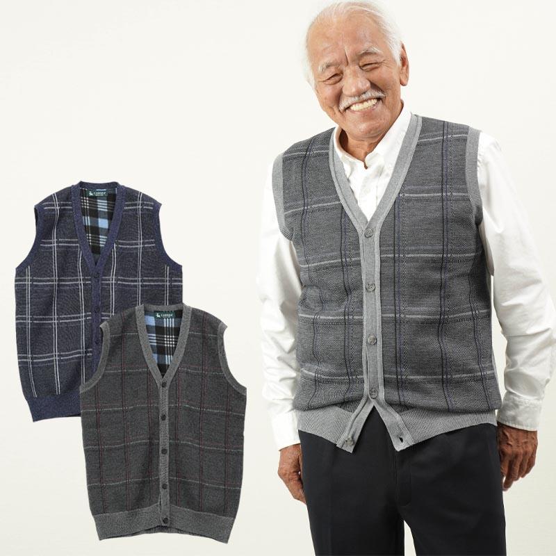 【新品・未使用品】 DO!family 裏毛ブロードベストシャツ シニアファッション 80代 70代 60代 高齢者 紳士服 ベスト
