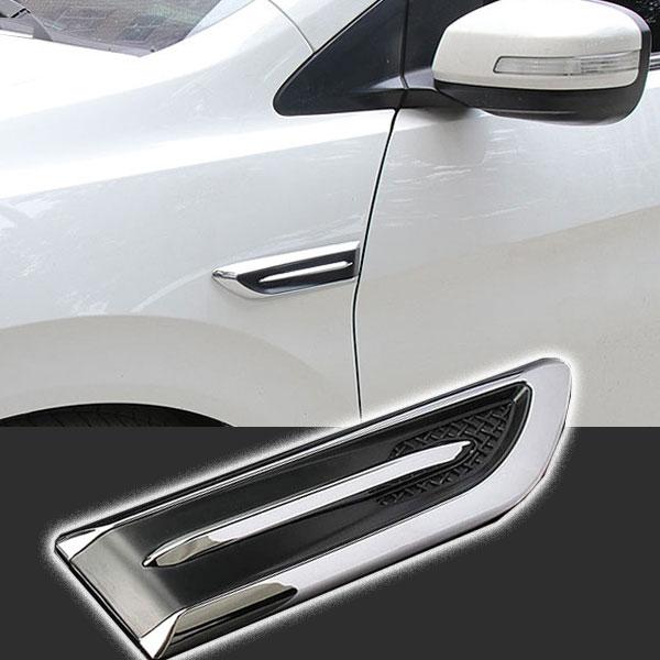 ダミーダクト 車 汎用 ステッカー フェンダー 黒 貼り付け ドレスアップ カスタム 左右2個セット | ブランド登録なし