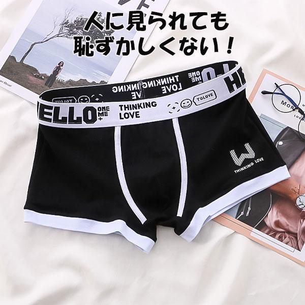 ボクサーパンツ メンズ 下着 ローライズ ボクサーブリーフ おしゃれ お洒落 綿 コットン ライン 4枚セット | ブランド登録なし | 06