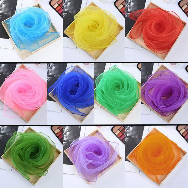 リトミックスカーフ オーガンジー シフォン 原色 緑 ピンク ダンス カラフル 大判 音楽 体操 リズム教育 運動 知育 10色セット | ブランド登録なし | 04