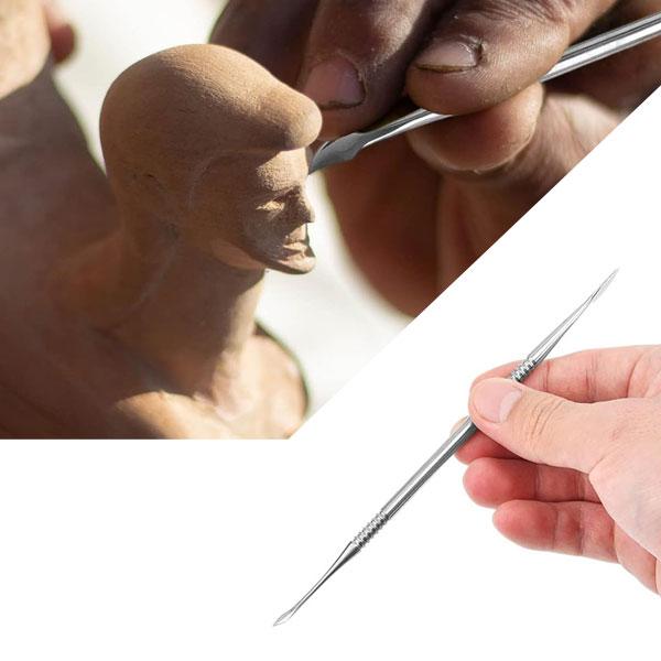 スパチュラ 粘土細工 ヘラ セット ステンレス製 パテ 陶芸 工具 ツール 造形 模型 フィギュア モールディング | ブランド登録なし | 01