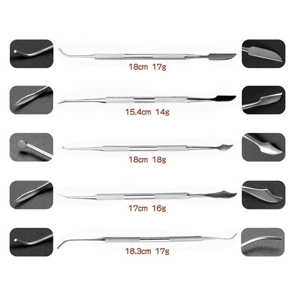 スパチュラ 粘土細工 ヘラ セット ステンレス製 パテ 陶芸 工具 ツール 造形 模型 フィギュア モールディング | ブランド登録なし | 03