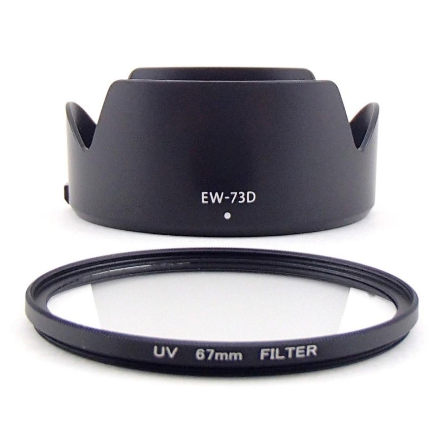 Canon キャノン レンズフード EW-73D 互換品＆67mmレンズ保護