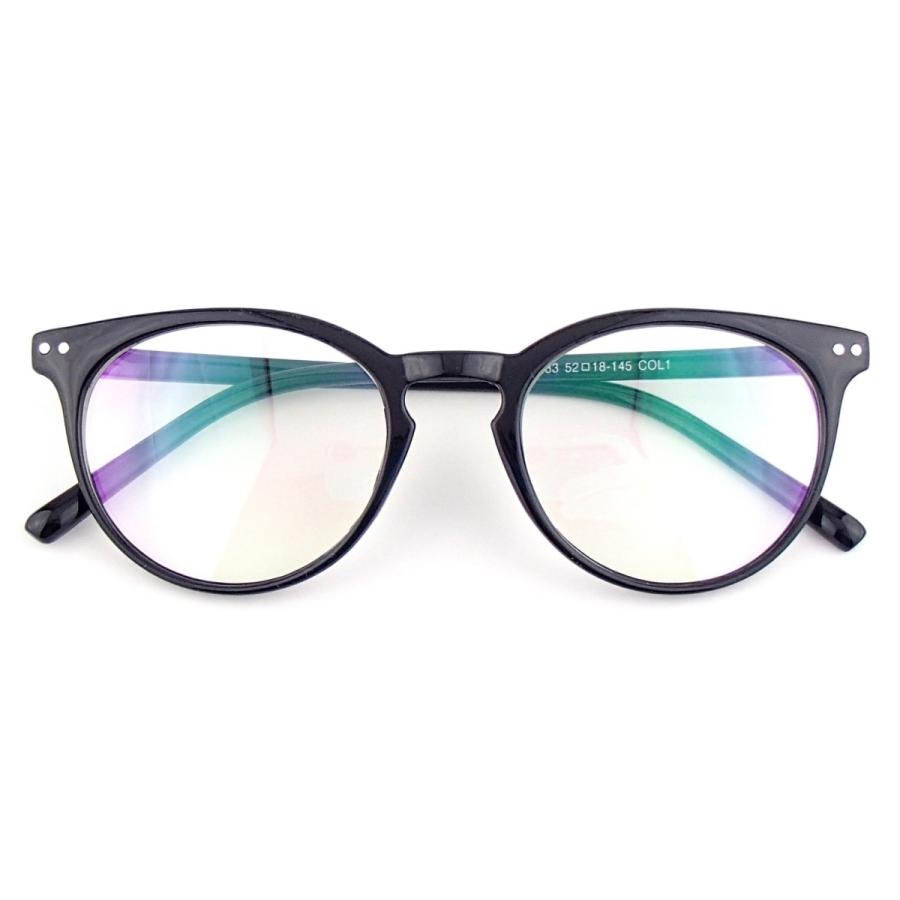 ベーシック ボストン 伊達メガネ Type-S 黒縁眼鏡 クリアメガネ メンズ