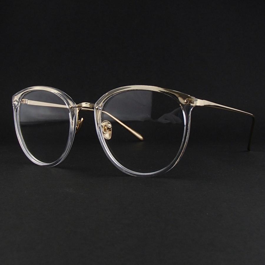 クラシカル ボストン コンビフレーム クリアメガネ 伊達メガネ メンズ