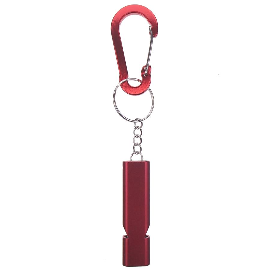 ホイッスル カラビナ付き キーホルダー アルミニウム 笛 防犯 防災