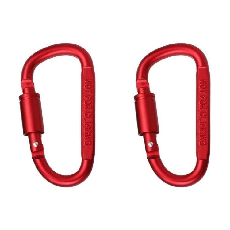2個セット】 Dリング ロックカラビナ D型 ロック付き キーホルダー
