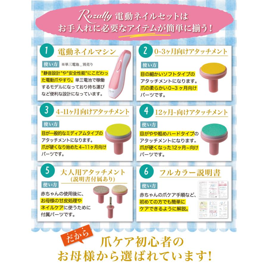 Rozally 赤ちゃん 電動爪削り 電動爪けずり 電動つめけずり 電動
