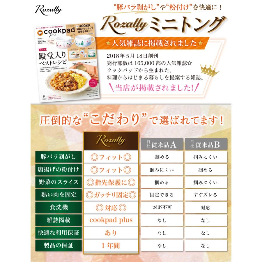 【雑誌掲載モデル】 トング ミニトング 指先 ステンレス ゆびさき 豚バラ肉 取り分けトング 生肉 豚バラ 取り分け 掴める 洗いやすい 食洗機対応 人気 おすすめ | Rozally | 08