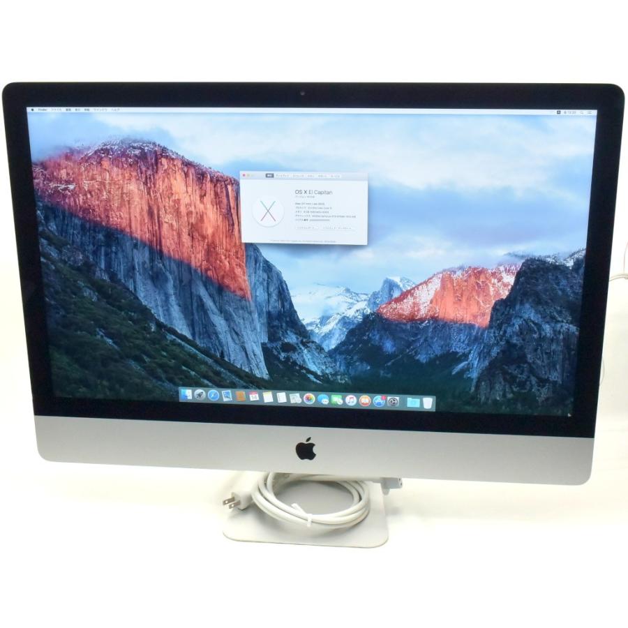 Apple iMac 27インチ Late 2012 Core i5-3470 3.2GHz 8GB 1TB(HDD) GeForce GTX675MX 2560x1440 macOS El Capitan 10.11.6 欠け