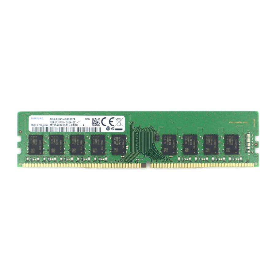 ECC対応　SAMSUNG メモリー 16GB 2Rx8 PC4- 2666V ◇Samsung 16GB PC4-2666V-E DDR4 ECC Unbuffered 2Rx8 動作確認済 hp