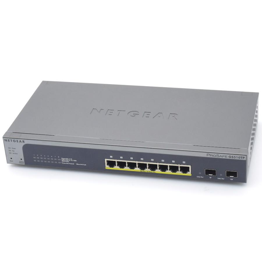 NETGEAR GS510TP 8ポート1000BASE-T 2ポートSFPスロット搭載 PoE+