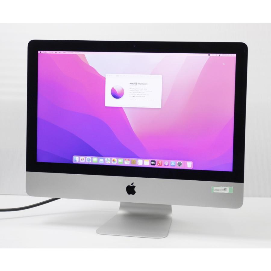 Apple iMac 21.5インチ Retina 4K 2019 Core i3-8100 3.6GHz 8GB 1TB Radeon Pro 555X 4096x2304ドット macOS Monterey