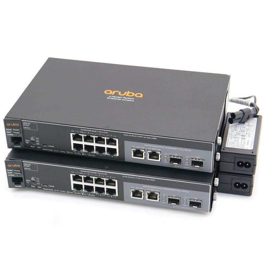 【2台セット】hp Aruba 25308G (HP25308G) 10ポート1000BASET(うち2ポートSFP共用)搭載