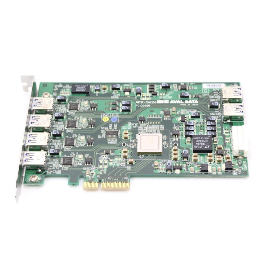 ◇AVAL DATA APX-3424 4ポートUSB3.0インターフェイス画像入力ボード PCIe x4 300MB/sカメラ対応 動作確認済｜tce-direct｜02