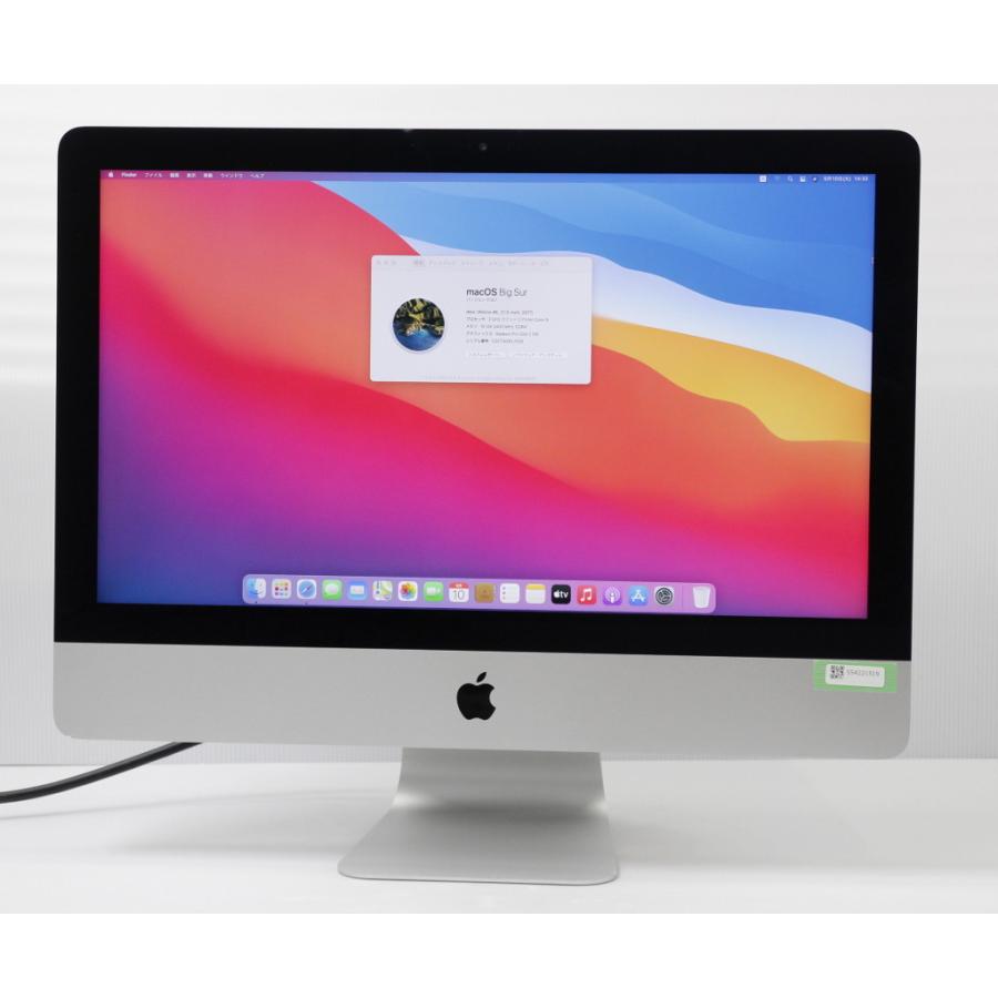 Apple iMac 21.5インチ Retina 4K 2017 Core i5-7400 3GHz 16GB 256GB(SSD) Radeon Pro 555 4096x2304ドット macOS Big Sur