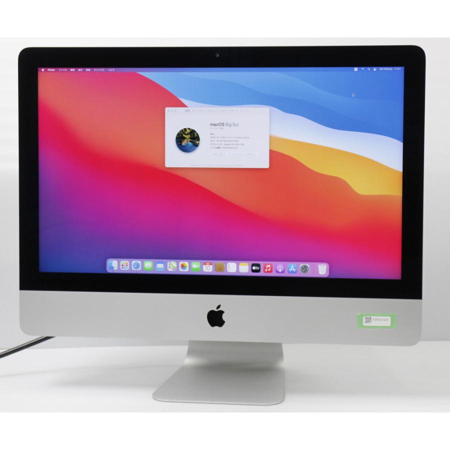 Apple iMac 21.5インチ Retina 4K 2017 Core i5-7400 3GHz 16GB 32GB 1TB FusionDrive Radeon Pro 555 4096x2304ドット macOS Big Sur
