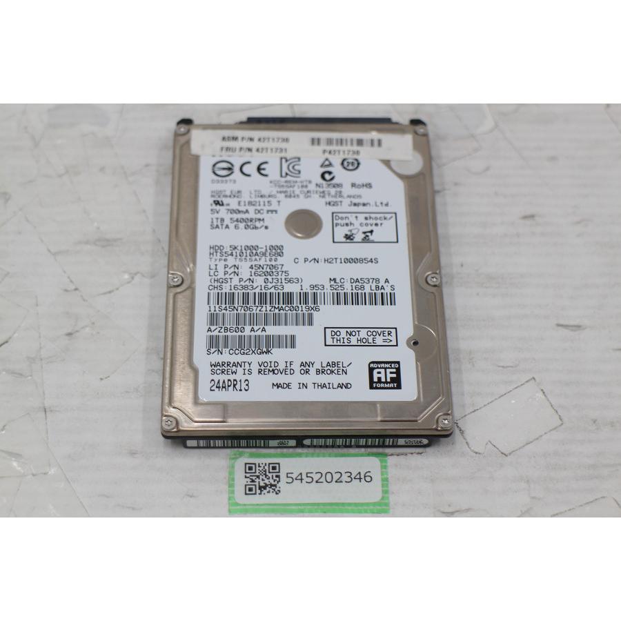 HGST 5K1000-1000 2.5インチHDD 1TB 使用時間:4376時間 本体 HGST 5K1000-1000 2.5インチHDD 1TB 使用時間:4376時間 本体