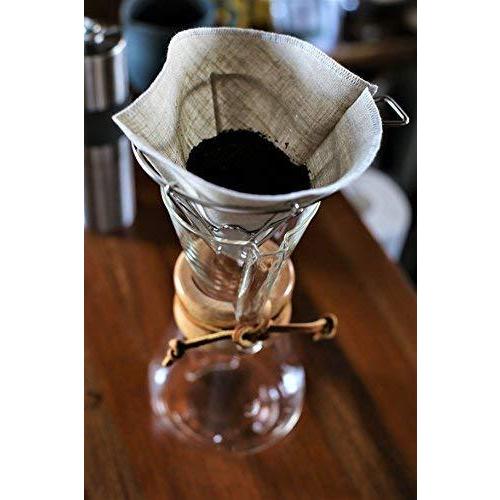 洗って繰り返し使えるコーヒーフィルター CLOTH FILTER 1〜4杯用3枚入り 日本製 (アソート3色 寒色 グリーン ホワイト ブルー