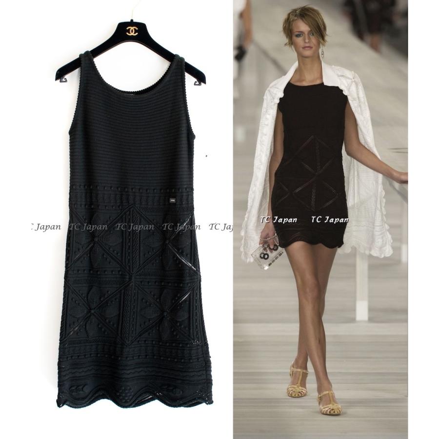 シャネル ワンピース CHANEL ブラック・ニット・ノースリーブ モデル 