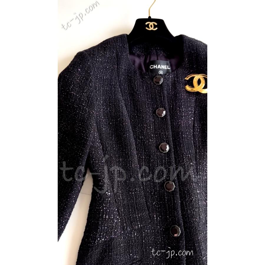 CHANEL【定価98万】アンゴラジャケットカーディガン42 黒