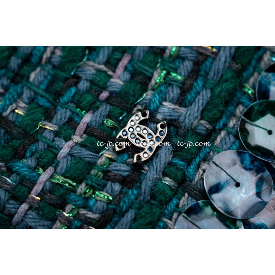 CHANEL シャネル ワンピース 貴重 グリーン・スパンコール CHANEL シャネル ワンピース 貴重 グリーン・スパンコール