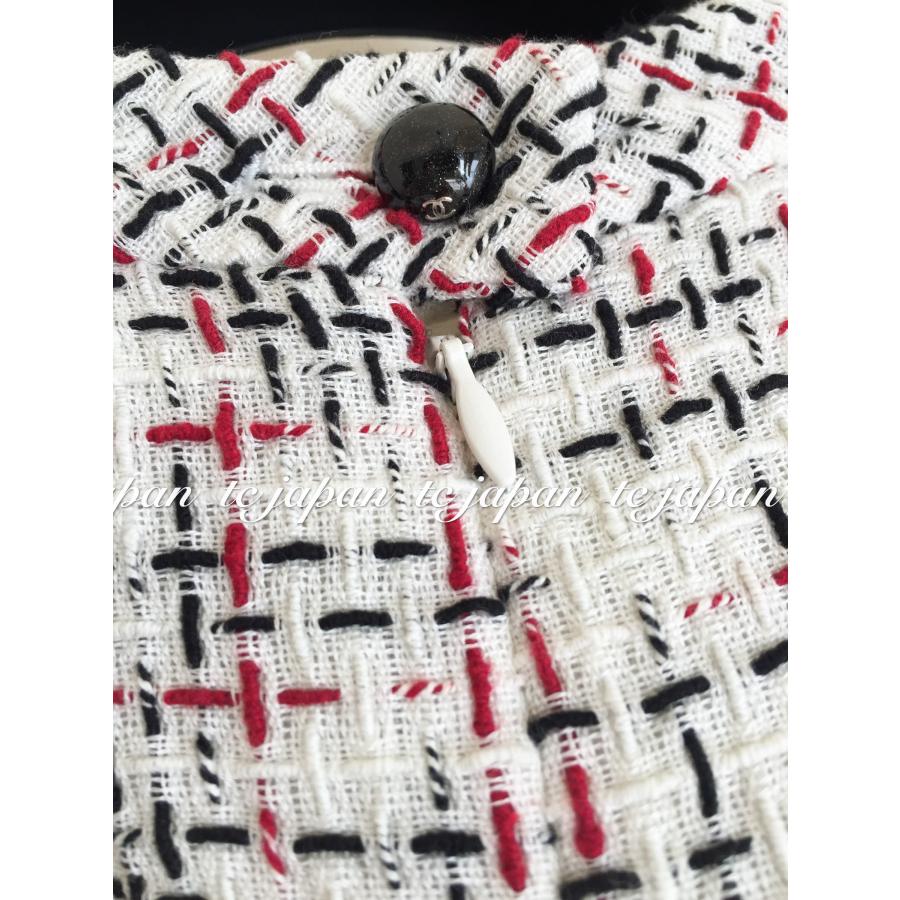 CHANEL シャネル ワンピース ホワイト・レッド・ツイード CC CHANEL シャネル ワンピース ホワイト・レッド・ツイード CC
