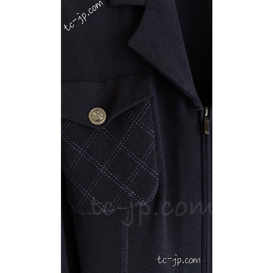 CHANEL シャネル ジャケット 新品同様 ネイビー・ジッパー F44  