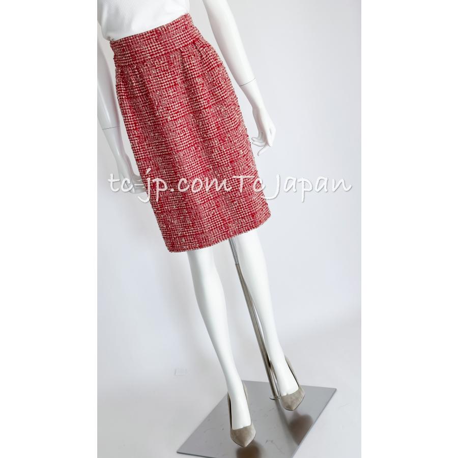 シャネル ジャケット スーツ CHANEL レッド・アイボリー・マドモアゼル  