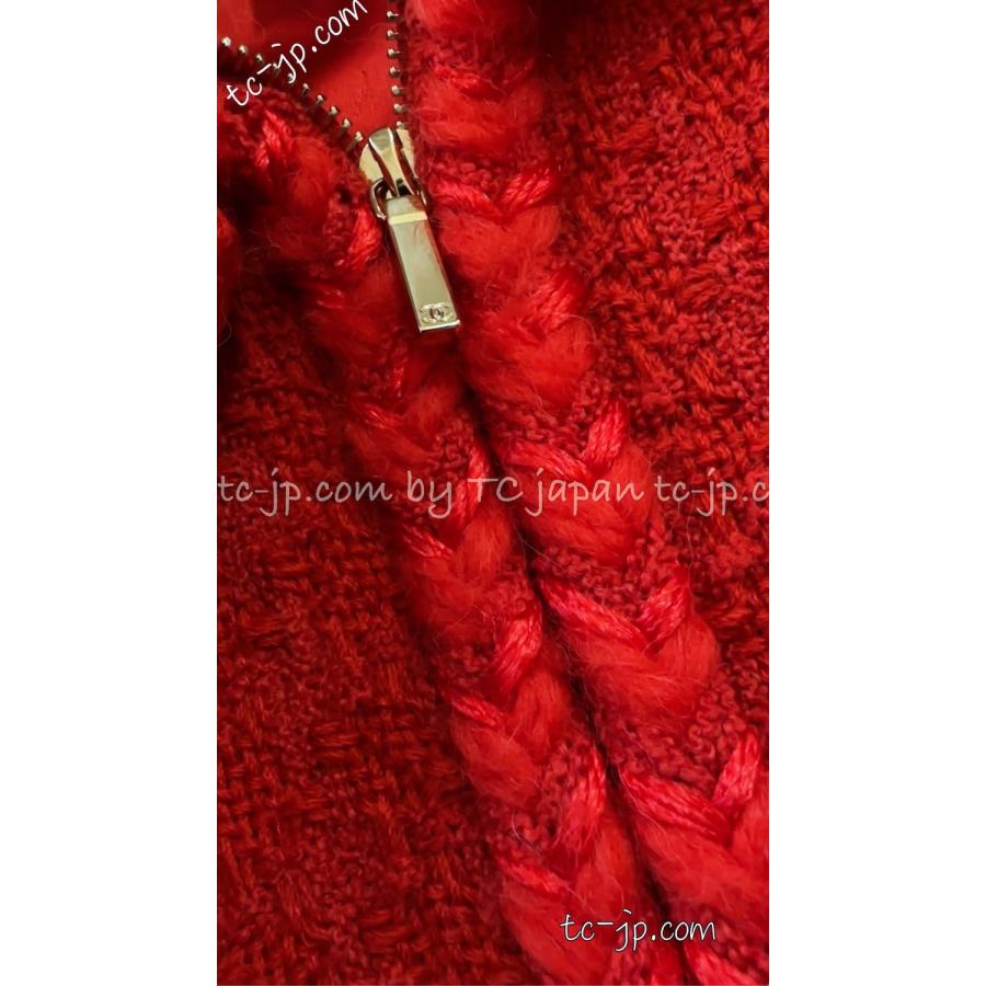 CHANEL（シャネル） ジャケット コーラル レッド ジッパー ウール