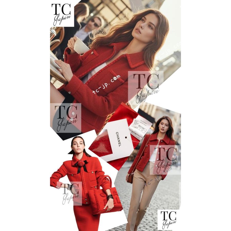 CHANEL（シャネル） ジャケット コーラル レッド ジッパー ウール
