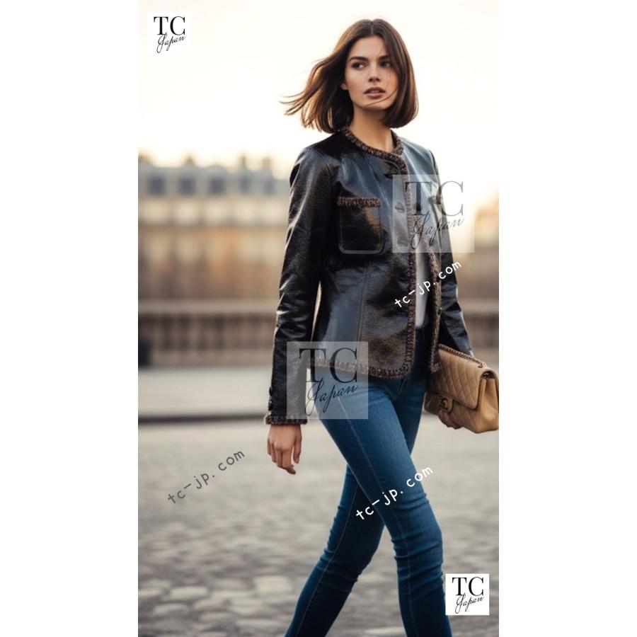 CHANEL（シャネル） レザー ジャケット ブラック ラム スキン 本革