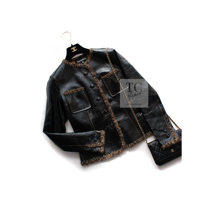CHANEL（シャネル） レザー ジャケット ブラック ラム スキン 本革