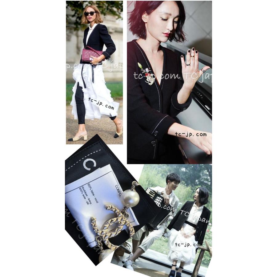 CHANEL（シャネル） ジャケット ブラック 黒 ホワイト ステッチ