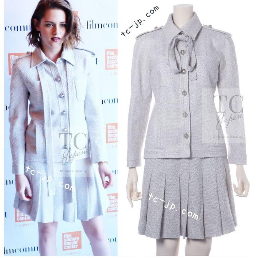 CHANEL（シャネル） セットアップ スーツ ライトグレー リボン