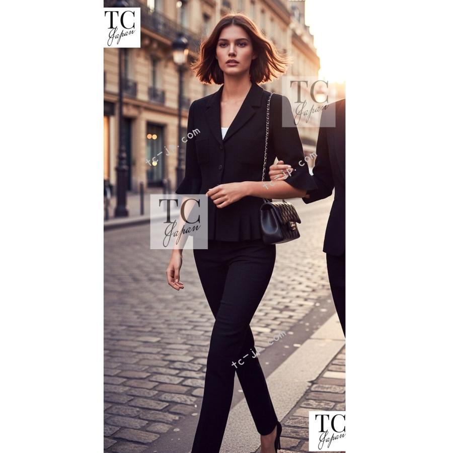 CHANEL（シャネル） ジャケット スーツ ブラック ウール シルク