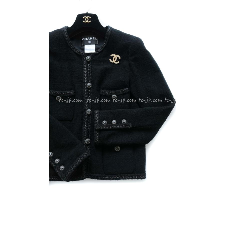 シャネルブラックジャケット CHANEL（シャネル） リトル ブラック ジャケット ツイード ウール ココ