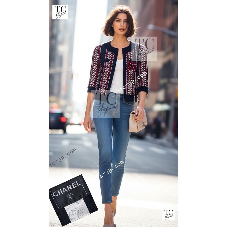 CHANEL（シャネル） ジャケット スーツ レッド ネイビー トリコロール