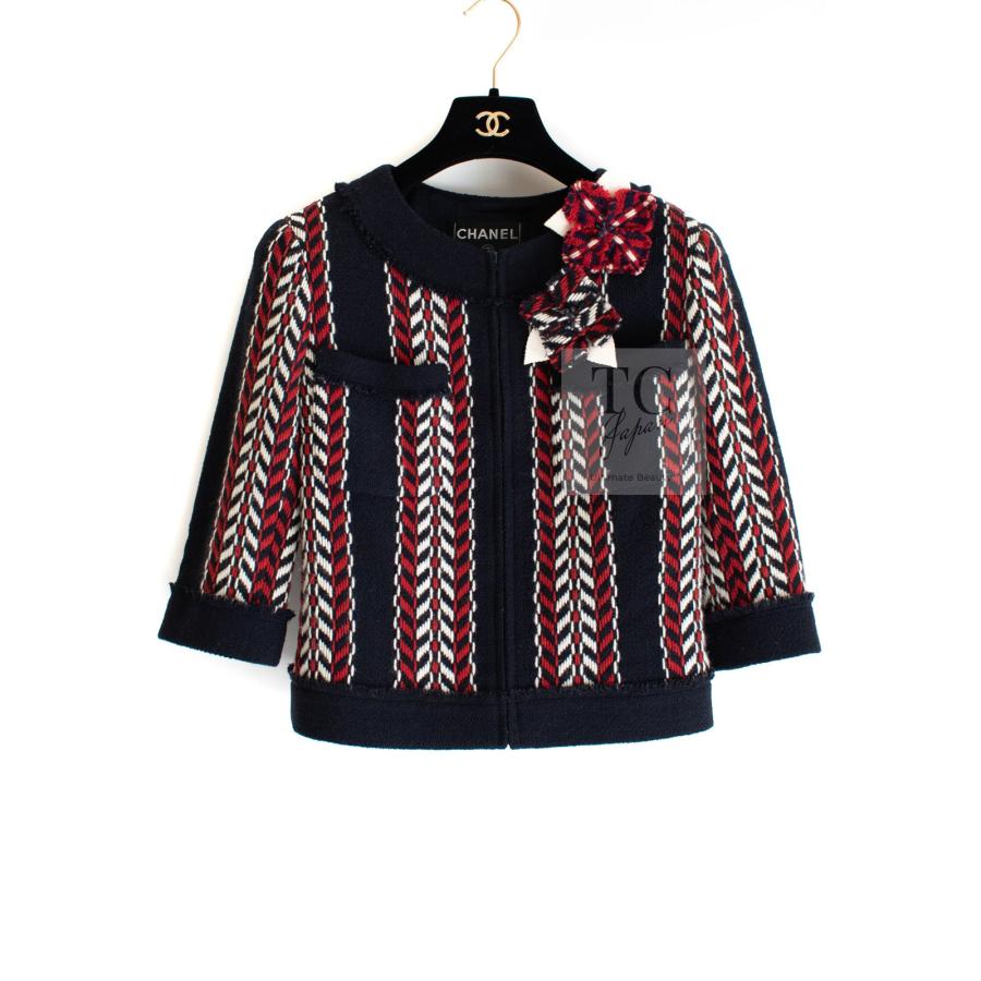 CHANEL（シャネル） ジャケット スーツ レッド ネイビー トリコロール