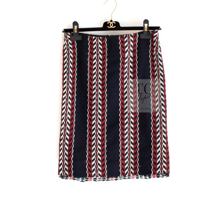 CHANEL（シャネル） ジャケット スーツ レッド ネイビー トリコロール