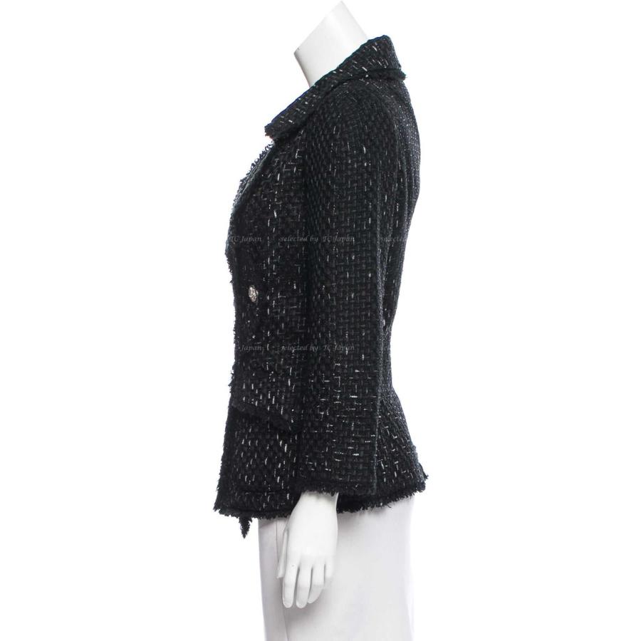 CHANEL シャネル ジャケット 131万 ブラック ロゴ リボンテープ CHANEL シャネル ジャケット 131万 ブラック ロゴ リボンテープ