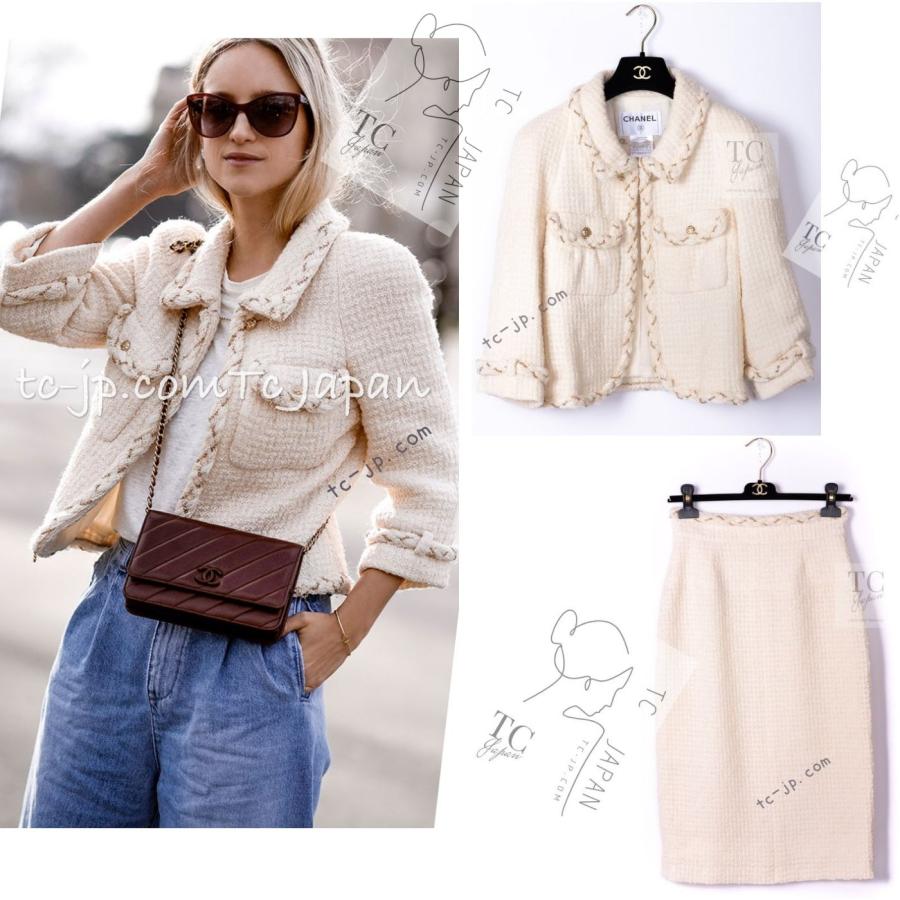 CHANEL（シャネル） ジャケット スーツ クリーム アイボリー ゴールド