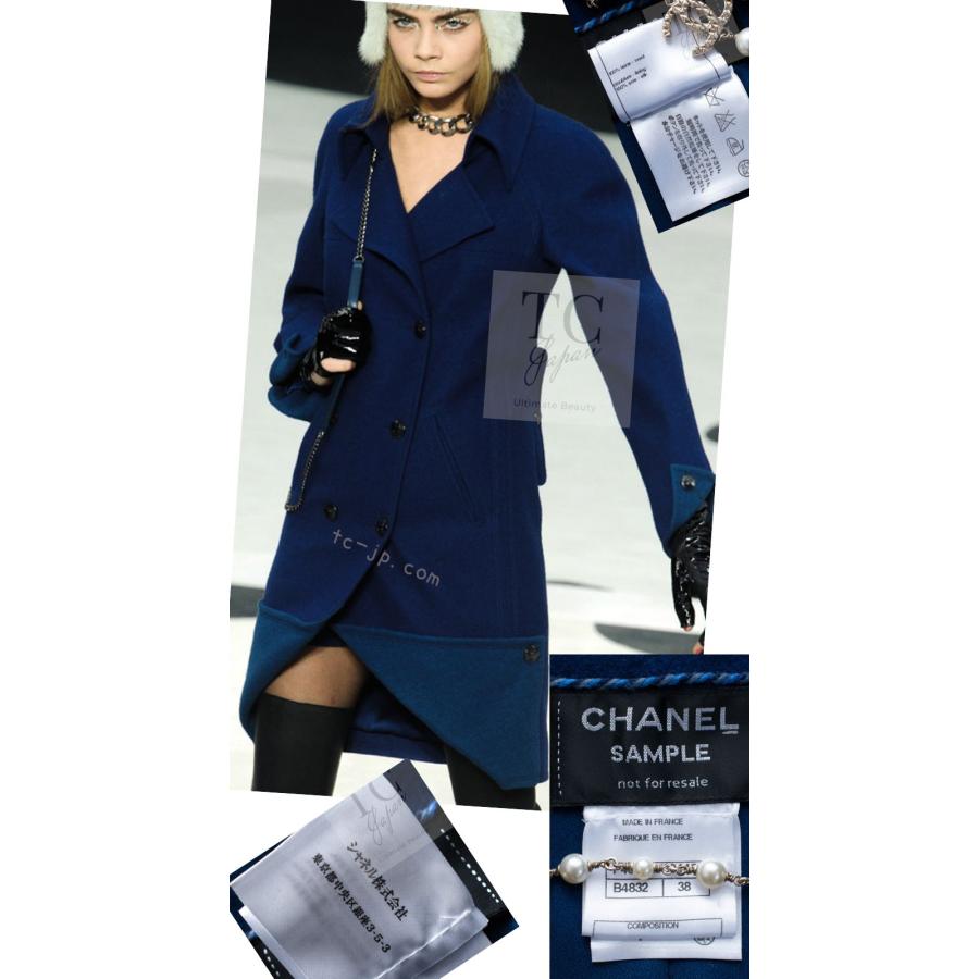 CHANEL（シャネル） コート 深い ダーク ブルー グリーン ダブル