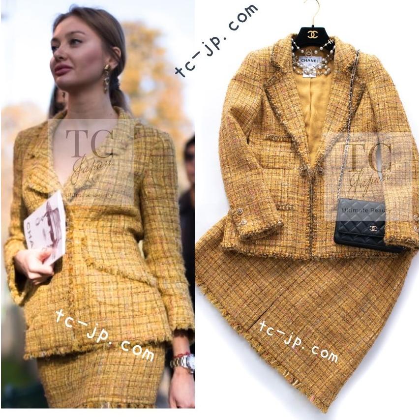 CHANEL（シャネル） ジャケット スーツ 美人見え イエロー ゴールド
