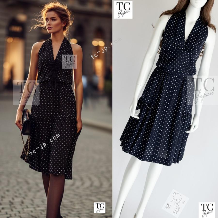 CHANEL（シャネル） ヴィンテージ ワンピース ネイビー グレー ウール