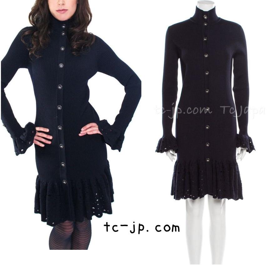 chanel ネイビーニットワンピース